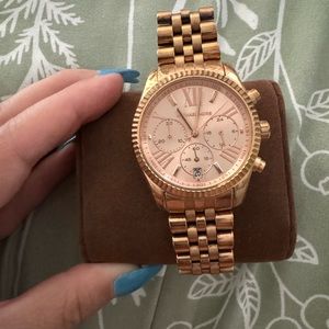 Michael Kors watch, rose gold, good condition. Need a new battery.
